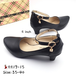 2219-15 Women'Fashion Black School office ladies Heels shoes
