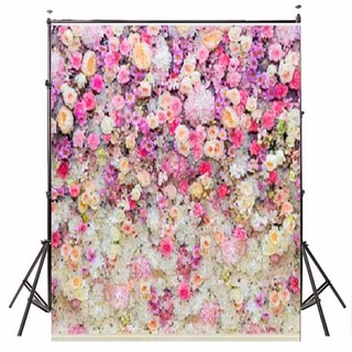 【Jualan spot】 5x7FT Flower Wall Wood Floor Backdrop Studio Props Vinyl Photography Background