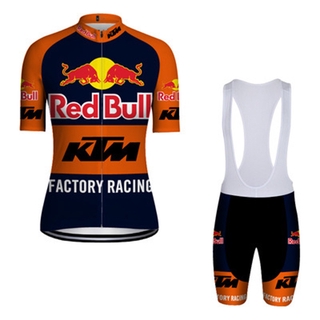 Pro Team Bike Jersey Suit RED BULL KTM Summer Short Sleeve Cycling Jersey Mountain Bike Shorts Quick-dry Suit