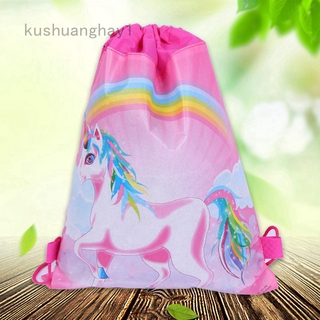 Kushuanghay1 Starefow 1PC Unicorn Nonwoven Drawstring Bag Drawstring Pocket - Unicorn Drawstring