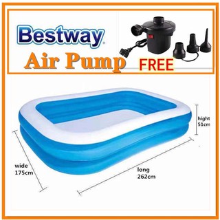 FREE Electric Air Pump Bestway Swimming Pool Adult Kids Family Size Inflatable And Thickened Outdoor