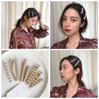 Korean version of the hairpin pearl rhinestone simple fashion girl hairpin hair accessories F52