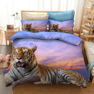 ❒✳◘Animal King of the Forest Tiger Bedding Sets Bed Linen Children Girls Duvet Cover Pillowcase Comf