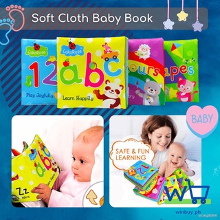 Baby Baby Cloth Book 4 pcs Set Cotton books for baby Letters, Numbers, Shape and Color
