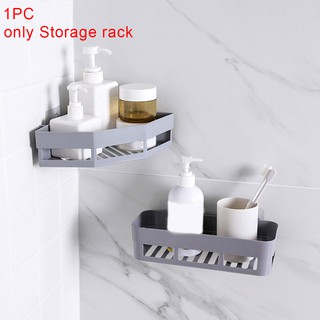 Bathroom Corner Shelf Suction Shower Cup Storage Wall Basket Rack Organizer