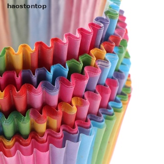 [haostontop] 100 Pcs Rainbow Color Cupcake Liner Baking Cupcake Paper Cake Bag Tray Pan Mold [haostontop]