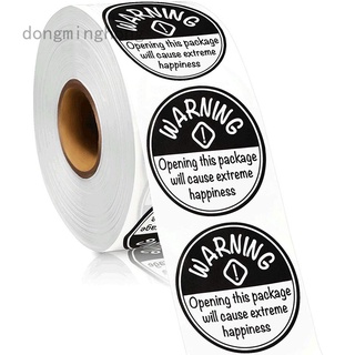 Dongminghong 2021 new 500 -inch happiness stickers black and white warning labels round warning stickers self-adhesive labels craft labels