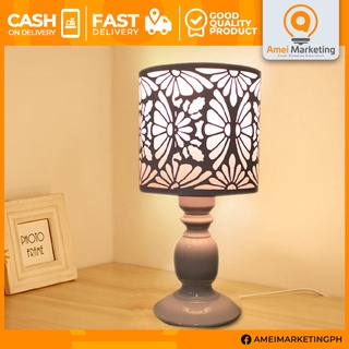 American Seating Corner Copper Ceramic Table Lamp for Bedroom Bedside Lights (NO BULB INCLUDED)