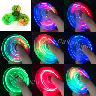 DK* Transparent LED Light Fidget Spinner Hand Top Spinner EDC Spiner Kids Adult Toy