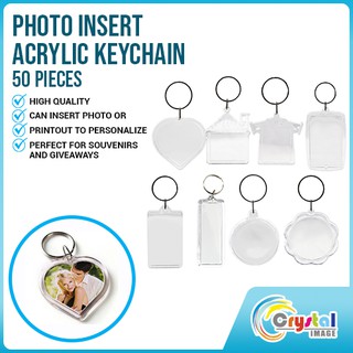 Acrylic Keychain giveaways photo frame insert DIY Design 50pcs