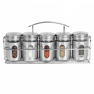 Stainless Steel Spice Jar Salt Sugar Spice Pepper Shaker Seasoning Can with Rotating Cover BBQ Spice