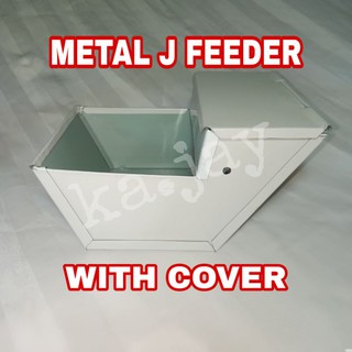 METAL RABBIT J FEEDER WITH COVER