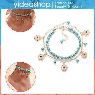 Women Starfish Anklet Stone Beads Pendant Shell Anklets Bohemian Foot Bracelet YIDEA