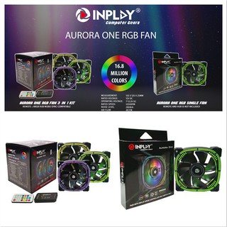 INPLAY AURORA RGB FAN 3 IN 1 KIT 3PCS 120MM Cooling Fan & RGB Control LED PC Case Fan 7 Blades