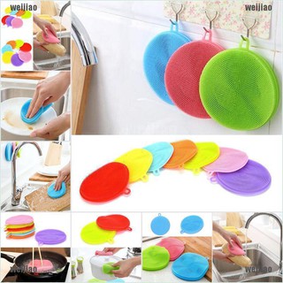 WEIJIAO Silicone Dish Washing Sponge Scrubber Kitchen Cleaning antibacterial Tools Hot