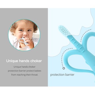 Elephant Silicone Infant-to-Toddler 2 in 1 Toothbrush and Teether, Soft Bristles, BPA Free (7)