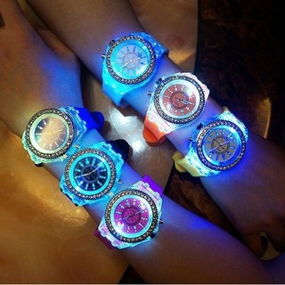 1Pcs Multicolor Luminous LED Lighting Sport Watches Silicone Waterproof Watches Quartz Wristwatches