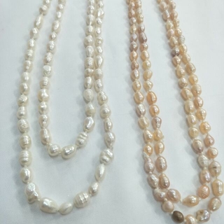 Fresh water pearl knotted necklace(biwa)