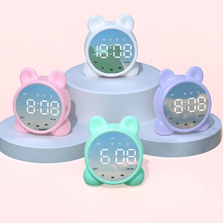 Bluetooth speaker with FM radio wireless LED mirror alarm clock music player desktop clock for girls