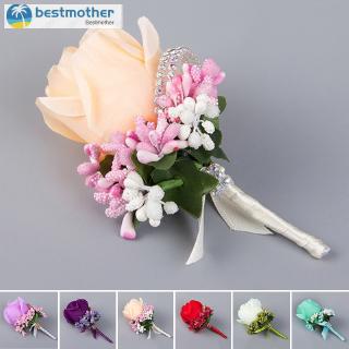 bestmother Lovely Party Wedding Rose Corsages Elegant Brooch Groomsman Flower