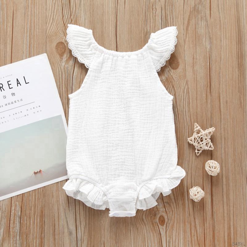 BABYL Newborn Baby Girls Flying Sleeve Romper Backless Jumpsuit Baby Clothes (8)