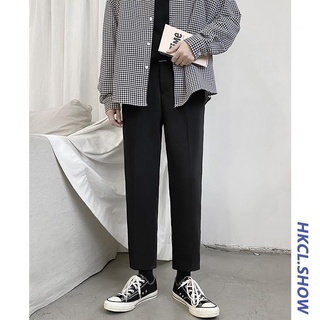 Pants Men Straight Loose Drape Casual Suit Korean Version Flow Slim-Fit Ankle-Length Trousers