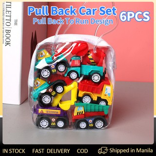 6Pcs/Set Baby Car Toy Pull Back Mini Cars Toys Gift Vehicle Engineering Truck Model for Children