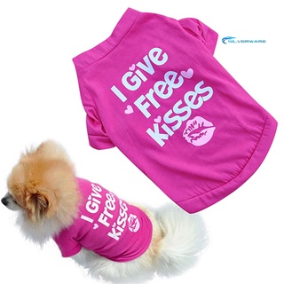 SIL Rose-red Lip Pet Dog T-shirt Small Cat Puppy Spring Summer Shirt Vest Clothes