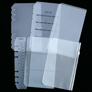 A5 A6 A7 pocket, ruler, card holder zip pouch inserts for planner notebook 6 ring calendar (1)