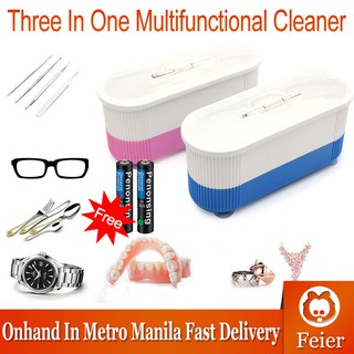 【Free batteries】Ultrasonic Eyeglass Glasses Cleaner Cleaning Watch Ring Jewelry Cleaners Machine