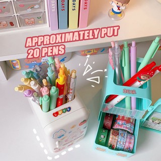 Desk organizer Cute pen holder and sticker stationery storage refrigerator shaped container (7)