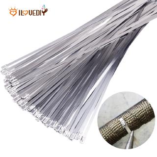 20Pcs Premium Self-Locking Stainless Steel Exhaust Wrap Ties / Multi-Purpose Metal Cable Wire Ties / High Tensile Strength Zip Tie / Perfect for Tying Cables, Wires, Organization