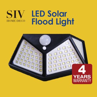 SIV LED Solar Flood Light For Outdoor Areas, 10 Watts 120 LEDs IP67 Waterproof 3 Lighting Modes