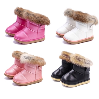 Winter Baby Girl Cute Waterproof Warm Martin Boots Leather Shoes