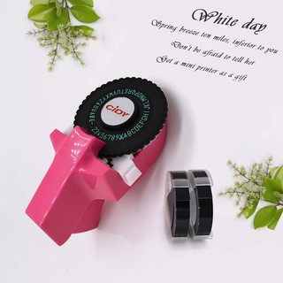 YYY Mini Portable Manual Label Maker DIY 3D Embossing Label Writer Printer Typewriter with Plastic PVC 9mm Label Tapes Lettering Machine