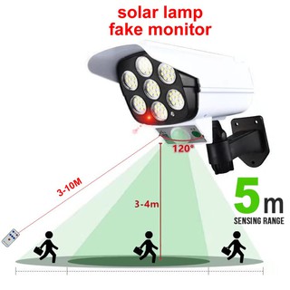【spot goods】 ✐❡Solar Light Motion Sensor Security Dummy Camera Wireless Outdoor Flood Light IP65 Wat