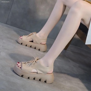 Net celebrity street shooting personality thick-soled sandals women s mid-heel women s shoes 2021 su