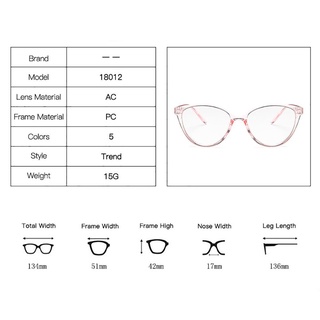 DELMER Fashion Cat Eye Spectacles Korean Optical Glasses Blocking Glasses Women Anti Blue Light Transparent Round Plastic Retro Eyewear/Multicolor (3)
