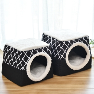 Dog Cat Bed Pet Nest Indoor Kitten House Warm Soft Sleeping Cat Cave Bed Non-Slip Breathable Cat House Washable (6)