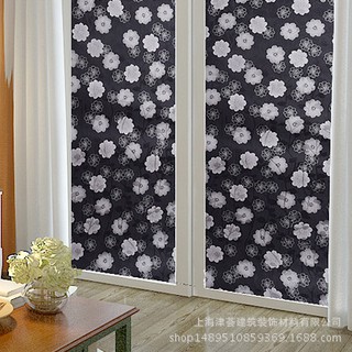 Window glass film shade bathroom black opaque self-adhesive glass sticker heat insulation sunscreen (6)