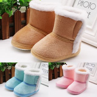 Baby Boys Girls Boot Shoes Plush Soft Soled Bootie Winter Newborn Faux Fleece Snow Toddler Crib Boots 0-18Months