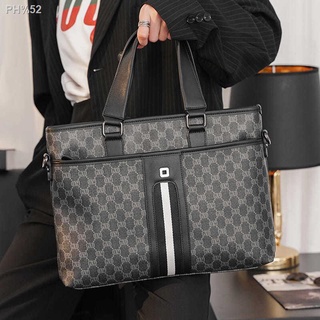 Laptop bag❁◆Briefcase men s new business bag men s handbag horizontal casual shoulder bag messenger