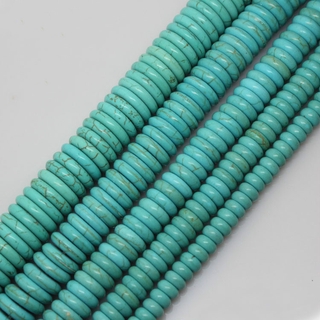 Flat round Blue Turquoises Spacer Beads 15" Strand 4 6 8 10 12MM Pick Size For Jewelry Making