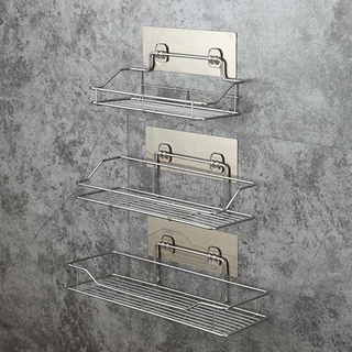 Stainless Steel Shower Organizer Basket Bathroom Shelf Shower Basket Wall Mounted Storage Shelf Rack
