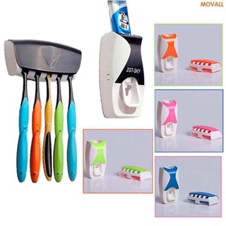 Automatic Toothpaste Dispenser Toothbrush Holder Set Bathroom (1)