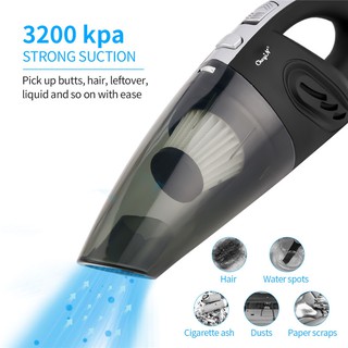 CkeyiN Handheld Vacuum Cordless Use Rechargeable Powerful Cyclonic Suction Wet Dry Vacuum Cleaner for Pet Hair Dust Gravel Cleaning