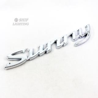 1 x ABS Chrome SUNNY Logo Car Side Rear Trunk Emblem Sticker Badge Decal Replacement For NISSAN