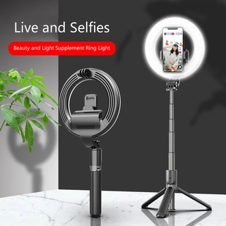 Ring Light Portable Led Selfie Stick Ring Shape Size 5" with Bluetooth for Makeup New L07 Bluetooth Selfie Stick Portable 5 Inch Net Red Ring Fill Light Anchor Beauty Light Mobile Phone Live Support