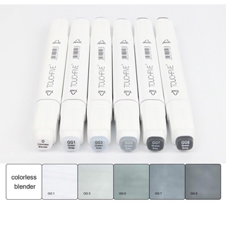 TouchFive 6/12/30 Gray Colors Copic Marker Graphic Art Set (4)