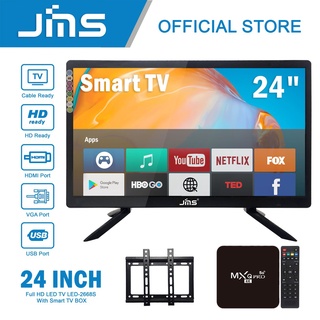 ☋JMS 24 Inch Full HD LED TV+ Smart TV BOX & Free Wall Bracket LED-2668S